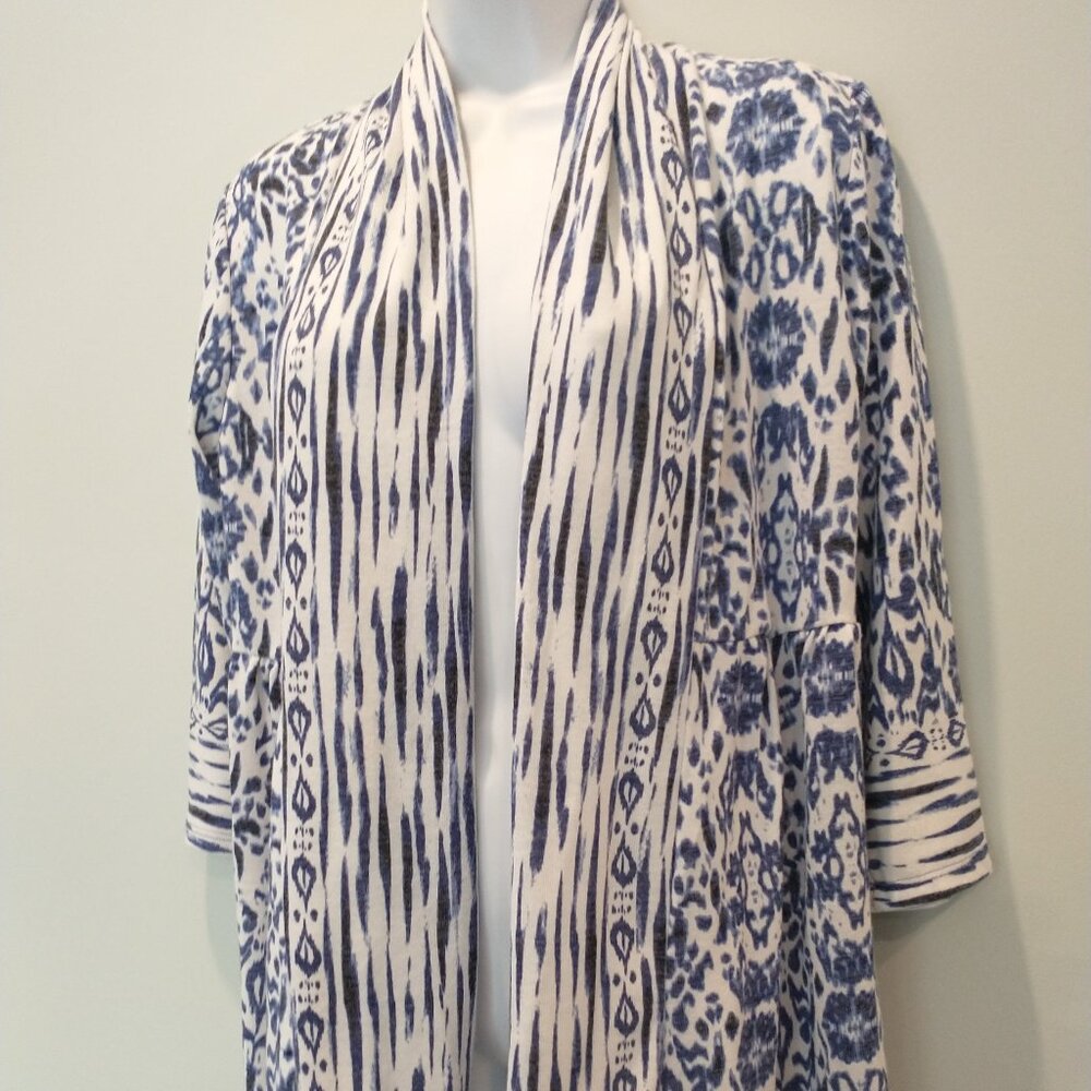 Ikat Print Cardigan Sweater Size M